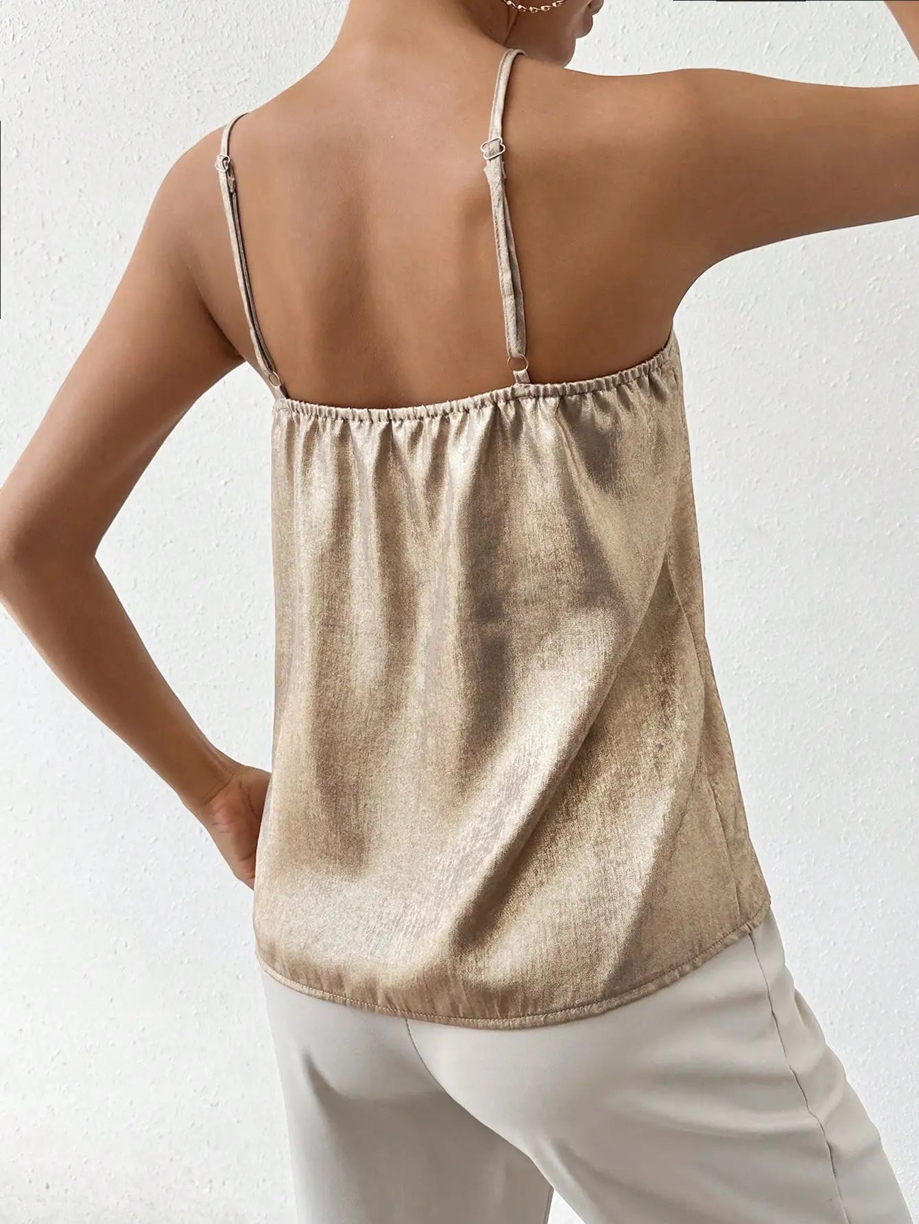 Ida | Kvindernes Metallic V-hals Cami Top