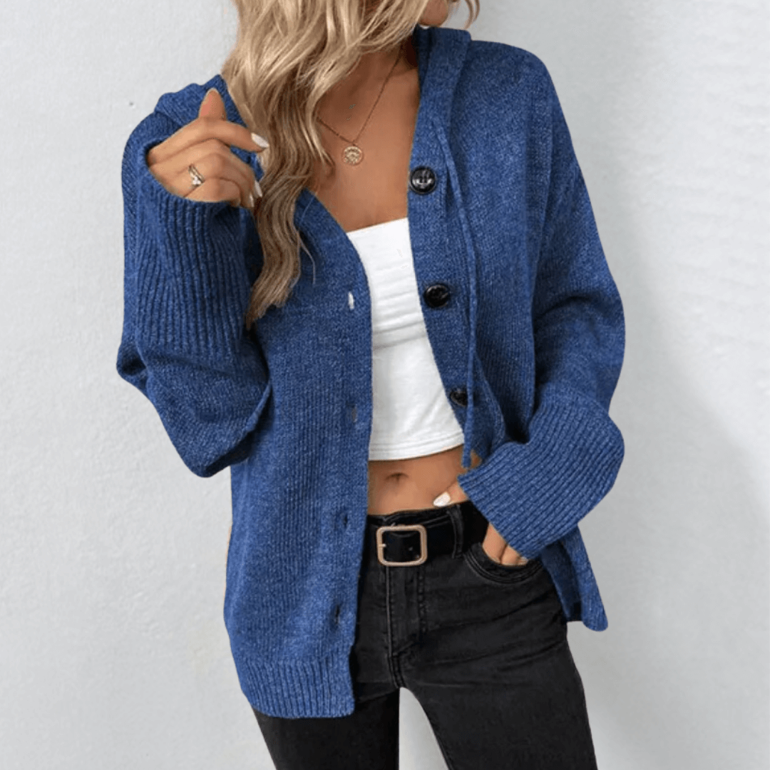 Clara | Dame Strikket Cardigan med Knapper