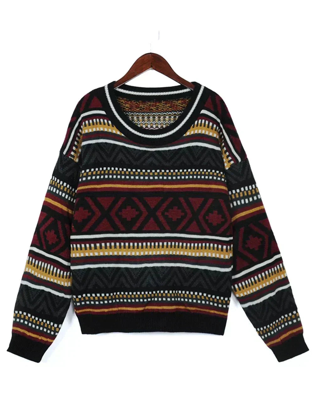 Oda | Geometrisk Mønstret Sweater til Vintermode